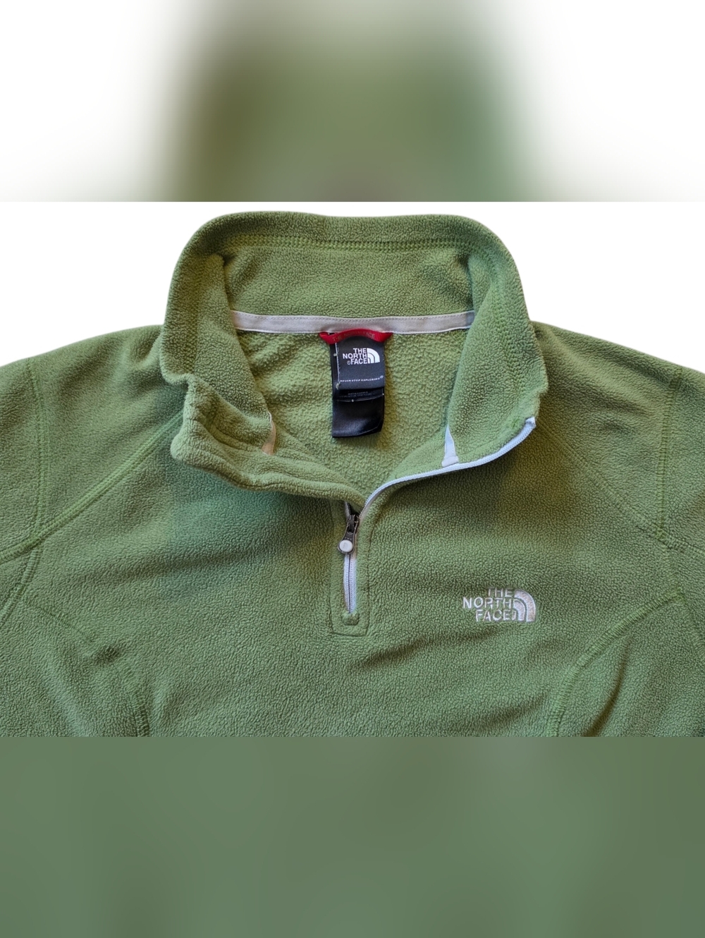 ​The North Face Small Green TKA 100 1/4 Zip Fleece Pullover - Picture 3 of 8